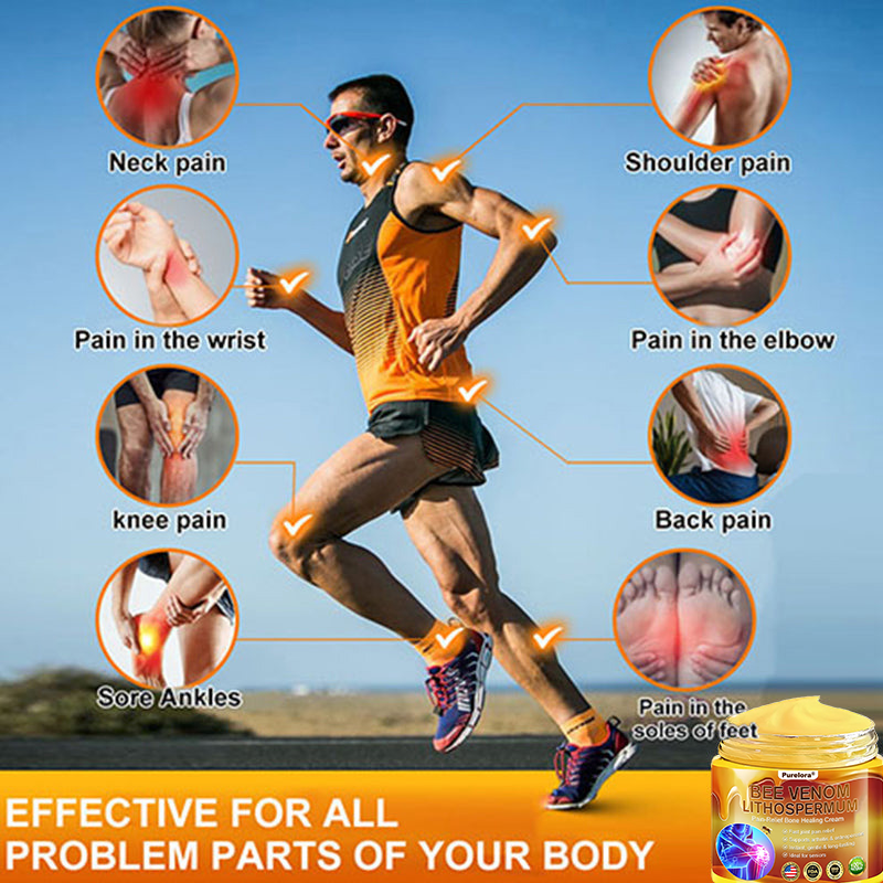 🔥New Arrival🐝Purelora® Bee Venom & Lithospermum Comfort Cream When Walking, Standing or Sleeping Hurts — Daily Pain Relief & Bone Comfort for Older Adults