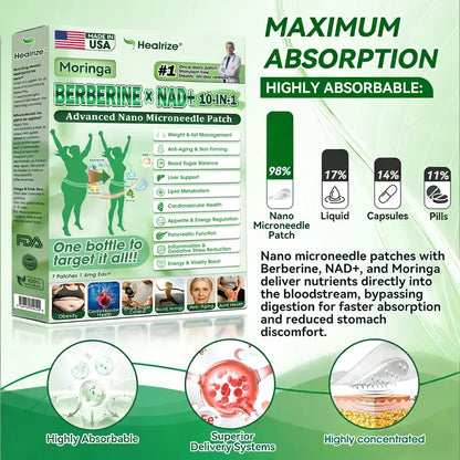 𝗨.𝗦. 𝗙𝗗𝗔 𝗢𝗳𝗳𝗶𝗰𝗶𝗮𝗹 𝗦𝘁𝗼𝗿𝗲 | 🧑‍⚕️🩺 𝐇𝐞𝐚𝐥𝐫𝐢𝐳𝐞® Moringa · Berberine × NAD+ 𝟏𝟎-𝐢𝐧-𝟏 𝐀𝐝𝐯𝐚𝐧𝐜𝐞𝐝 𝐍𝐚𝐧𝐨 𝐌𝐢𝐜𝐫𝐨𝐧𝐞𝐞𝐝𝐥𝐞 𝐏𝐚𝐭𝐜𝐡 — 𝐎𝐧𝐜𝐞 𝐃𝐚𝐢𝐥𝐲, 𝐕𝐢𝐬𝐢𝐛𝐥𝐞 𝐑𝐞𝐬𝐮𝐥𝐭𝐬 𝐢𝐧 𝟕 𝐃𝐚𝐲𝐬
