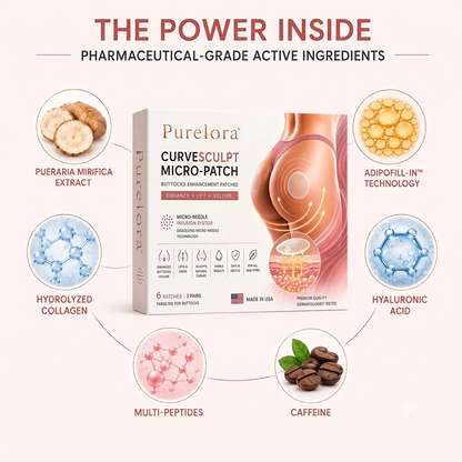 💕Purelora® CurveSculpt Micro-Patch ✦ Modela, reafirma y alisa las curvas de la parte inferior del cuerpo ✦ Sistema de infusión con microagujas
