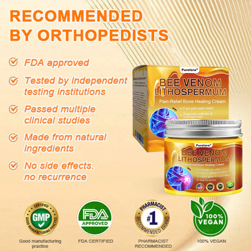🔥New Arrival🐝Purelora® Bee Venom & Lithospermum Comfort Cream When Walking, Standing or Sleeping Hurts — Daily Pain Relief & Bone Comfort for Older Adults