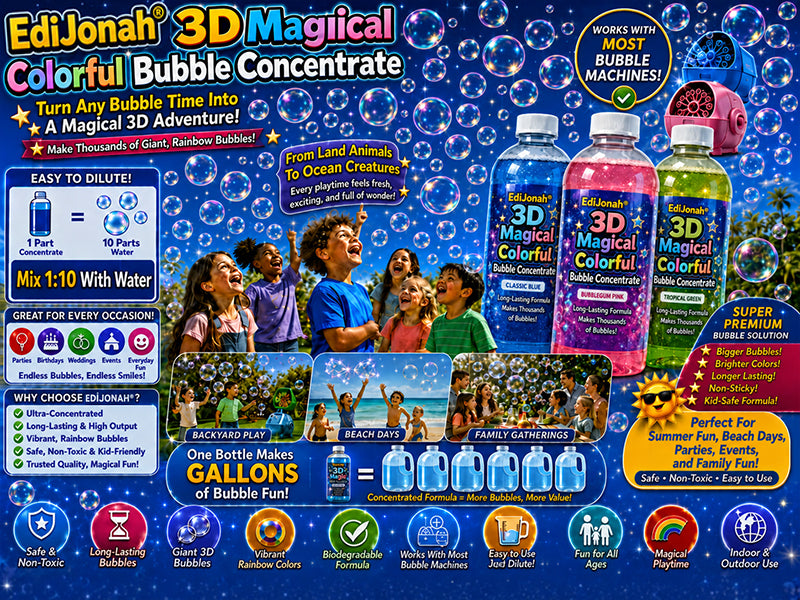EdiJonah® Super 3D Magic Bubble Concentrate —— Animal & Ocean Fantasy Theme