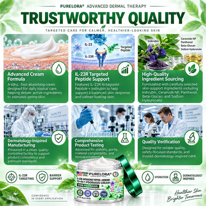 𝐎𝐟𝐟𝐢𝐜𝐢𝐚𝐥 𝐒𝐭𝐨𝐫𝐞 |💧💧 Purelora®𝑰𝑳-𝟐𝟑𝑹 𝑨𝒏𝒕𝒂𝒈𝒐𝒏𝒊𝒔𝒕 𝑷𝒆𝒑𝒕𝒊𝒅𝒆 + 𝑰𝒏𝒅𝒊𝒓𝒖𝒃𝒊𝒏 𝟏𝟎-𝑰𝑵-𝟏 𝑷𝒔𝒐𝒓𝒊𝒂𝒔𝒊𝒔 𝑪𝒓𝒆𝒂𝒎 （𝑯𝒆𝒍𝒑𝒔 𝑹𝒆𝒅𝒖𝒄𝒆 𝑽𝒊𝒔𝒊𝒃𝒍𝒆 𝑹𝒆𝒅𝒏𝒆𝒔𝒔 & 𝑺𝒄𝒂𝒍𝒊𝒏𝒈, 𝑺𝒐𝒐𝒕𝒉𝒆 𝑫𝒓𝒚𝒏𝒆𝒔𝒔 & 𝑰𝒕𝒄𝒉𝒊𝒏𝒈, 𝑺𝒖𝒑𝒑𝒐𝒓𝒕 𝑩𝒂𝒍𝒂𝒏𝒄𝒆𝒅 𝑺𝒌𝒊𝒏-𝑪𝒆𝒍𝒍 𝑹𝒆𝒏𝒆𝒘𝒂𝒍 & 𝑯𝒆𝒍𝒑 𝑹𝒆𝒊𝒏𝒇𝒐𝒓𝒄𝒆 𝒕𝒉𝒆 𝑺𝒌𝒊𝒏 𝑩𝒂𝒓𝒓𝒊𝒆𝒓）