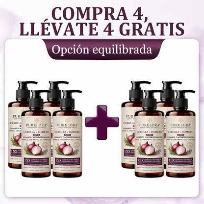 🌿👨‍⚕️ Tienda oficial en EE. UU. 🇺🇸 | 🔥 Champú y acondicionador 2 en 1 PURELORA® de cebolla y romero con complejo activo 15X para el crecimiento capilar: para un cabello con apariencia más gruesa, abundante y fuerte.