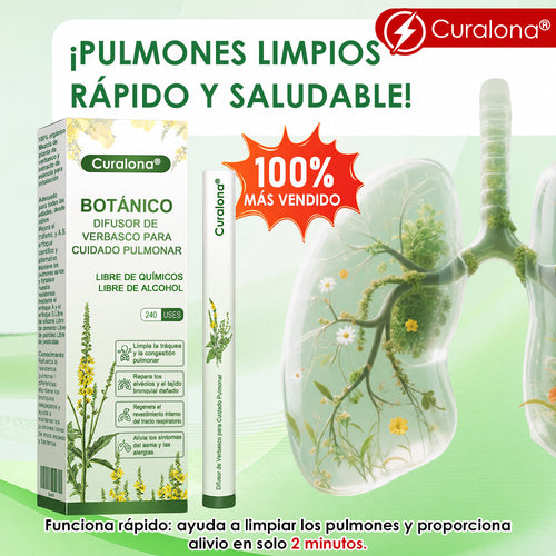Curalona® Difusor de gordolobo Botanical LungCare (🫁 Tos, faringitis, dificultad para respirar, expectoración, congestión nasal, bronquitis, síntomas de alergia, molestias pulmonares)