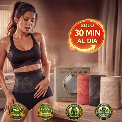 Tienda Oficial de la Marca | LUCKYSONG®2026 Pantalones Cortos 4 en 1 de Moringa y Berberina: Moldeadores y Quema-Grasas con Micropartículas