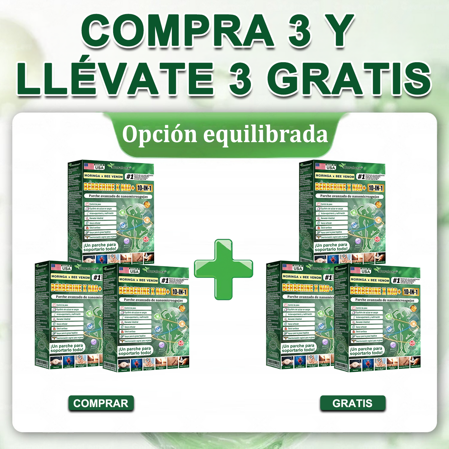 Tienda Oficial de EE. UU. 🇺🇸  | 🧑‍⚕️🩺 Curalona® Moringa · Berberina × NAD+ Parche nanomicron avanzado 10 en 1: resultados visibles en 2 días