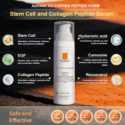 ☘️Purelora® Stem Cell Extract EGF and Copper Peptide Revitalizing Essence Cream (deeply activates the skin's internal regeneration, making the skin firmer and smoother)