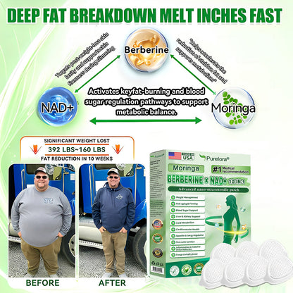 🔥New Arrival |Purelora® Moringa Berberine × NAD⁺ 10-in-1 Nano Microneedle Patch (Just once daily, visible changes in 7 days) ✅ Supports weight management, loose skin, diabetes care, sleep apnea, joint comfort, and more