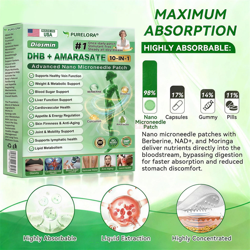𝐏𝐮𝐫𝐞𝐥𝐨𝐫𝐚® 𝐌𝐞𝐭𝐚𝐛𝐨𝐥𝐢𝐜 𝐌𝐚𝐭𝐫𝐢𝐱™ – 𝐃𝐇𝐁 + 𝐀𝐦𝐚𝐫𝐚𝐬𝐚𝐭𝐞 𝟏𝟎-𝐢𝐧-𝟏 𝐍𝐚𝐧𝐨 𝐌𝐢𝐜𝐫𝐨𝐧𝐞𝐞𝐝𝐥𝐞 𝐏𝐚𝐭𝐜𝐡 (💧𝐉𝐮𝐬𝐭 𝐎𝐧𝐜𝐞 𝐚 𝐃𝐚𝐲 – 𝐕𝐢𝐬𝐢𝐛𝐥𝐞 𝐑𝐞𝐬𝐮𝐥𝐭𝐬 𝐢𝐧 𝟕 𝐃𝐚𝐲𝐬!) ✅𝐓𝐚𝐜𝐤𝐥𝐞𝐬 𝐨𝐛𝐞𝐬𝐢𝐭𝐲, 𝐥𝐨𝐨𝐬𝐞 𝐬𝐤𝐢𝐧, 𝐝𝐢𝐚𝐛𝐞𝐭𝐞𝐬, 𝐬𝐥𝐞𝐞𝐩 𝐢𝐬𝐬𝐮𝐞𝐬, 𝐣𝐨𝐢𝐧𝐭 𝐩𝐚𝐢𝐧, 𝐚𝐧𝐝 𝐬𝐮𝐩𝐩𝐨𝐫𝐭𝐬 𝐯𝐞𝐢𝐧 & 𝐥𝐲𝐦𝐩𝐡𝐚𝐭𝐢𝐜 𝐜𝐢𝐫𝐜𝐮𝐥𝐚𝐭𝐢𝐨𝐧