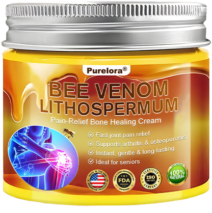 🔥New Arrival🐝Purelora® Bee Venom & Lithospermum Comfort Cream When Walking, Standing or Sleeping Hurts — Daily Pain Relief & Bone Comfort for Older Adults
