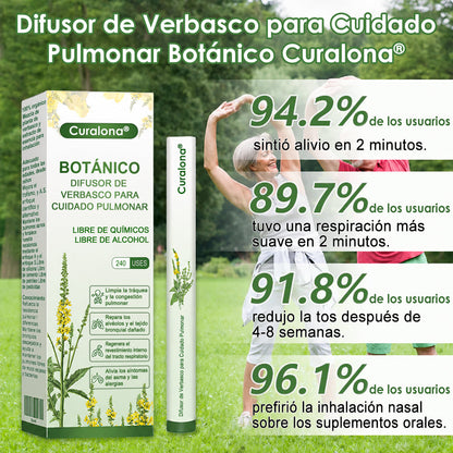 Curalona® Difusor de gordolobo Botanical LungCare (🫁 Tos, faringitis, dificultad para respirar, expectoración, congestión nasal, bronquitis, síntomas de alergia, molestias pulmonares)