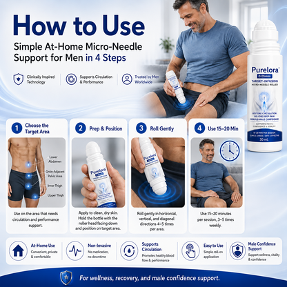 Purelora® 0.05mm Target-Infusion Micro-Needle Roller — Restores Tissue Health, Enhances Rigidity & Stamina, Relieves Muscle & Joint Discomfort