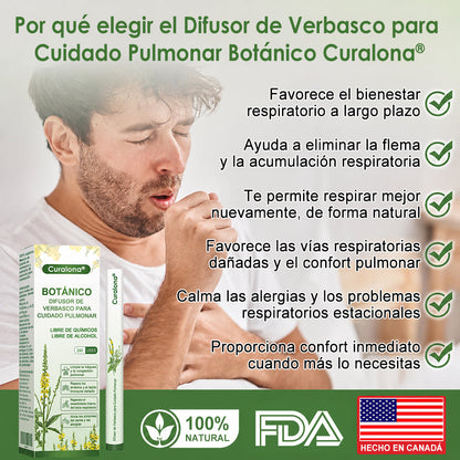 Curalona® Difusor de gordolobo Botanical LungCare (🫁 Tos, faringitis, dificultad para respirar, expectoración, congestión nasal, bronquitis, síntomas de alergia, molestias pulmonares)