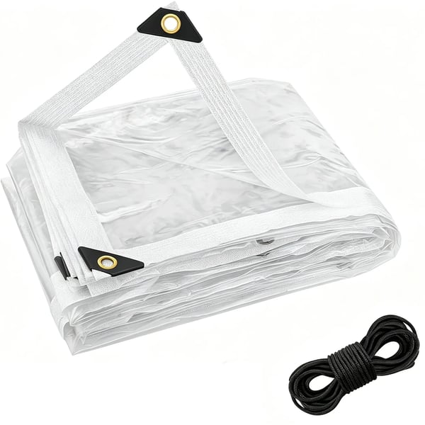 🔥LAST DAY 50% OFF - 🌧️ Transparent Waterproof Tarp – Heavy-Duty Outdoor Cover with Secure Grommets
