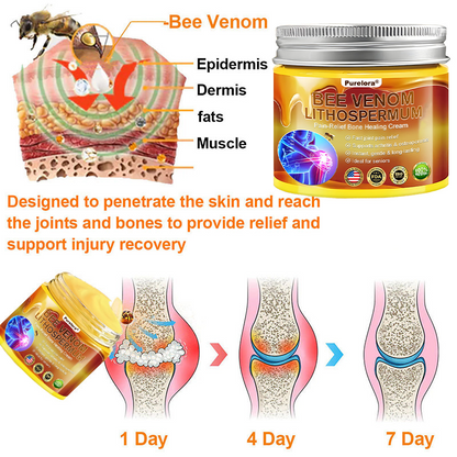 🔥New Arrival🐝Purelora® Bee Venom & Lithospermum Comfort Cream When Walking, Standing or Sleeping Hurts — Daily Pain Relief & Bone Comfort for Older Adults