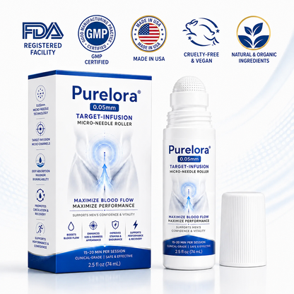 Purelora® 0.05mm Target-Infusion Micro-Needle Roller — Restores Tissue Health, Enhances Rigidity & Stamina, Relieves Muscle & Joint Discomfort