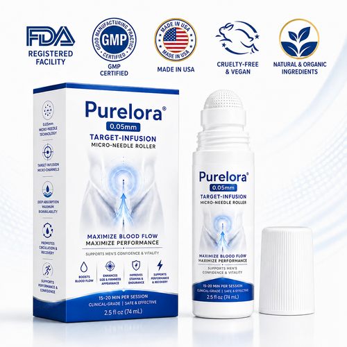 Purelora® 0.05mm Target-Infusion Micro-Needle Roller — Restores Tissue Health, Enhances Rigidity & Stamina, Relieves Muscle & Joint Discomfort