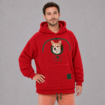 Paiduis®🐾 Cozy Fleece Pet Bonding Pouch Hoodie – Warm & Supportive Small Pet Carrier Clothing