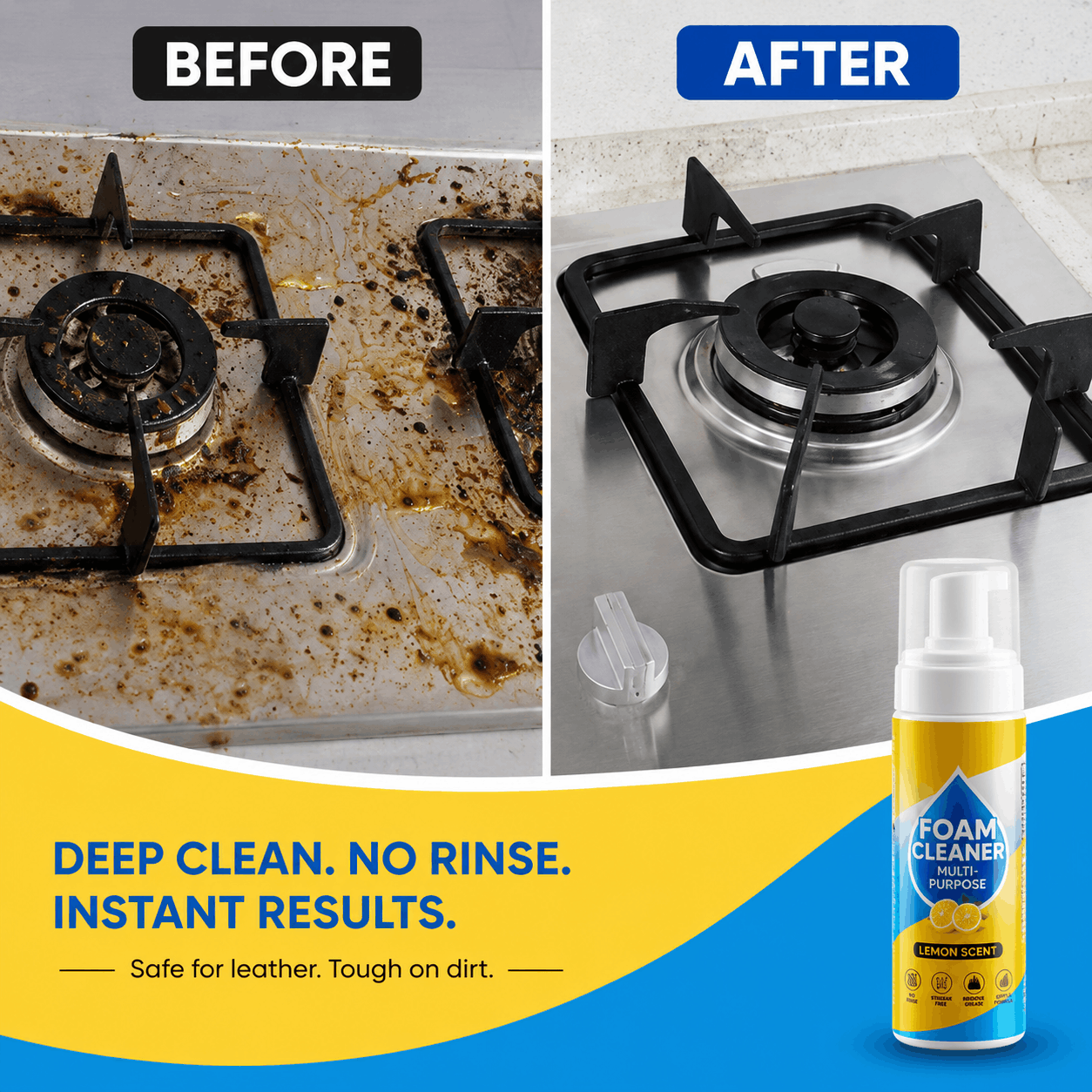 🔥Last Day 60% OFF - Foam No-Rinse Cleaner — Spray, Wipe & Done