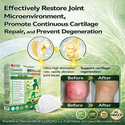 🔥New arrivals: 80% off | Purelora® L-Carnitine Resveratrol × CoQ10 × CAPSAICIN 10-in-1 Nano Microneedle Patch (Just once daily, visible changes in 7 days) ✅ Supports weight management, skin firmness, energy metabolism, cardiovascular health, fat burning